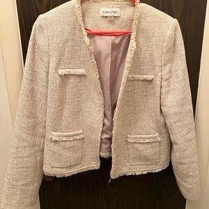 Calvin Klein Women's Beige Textured Blazer
